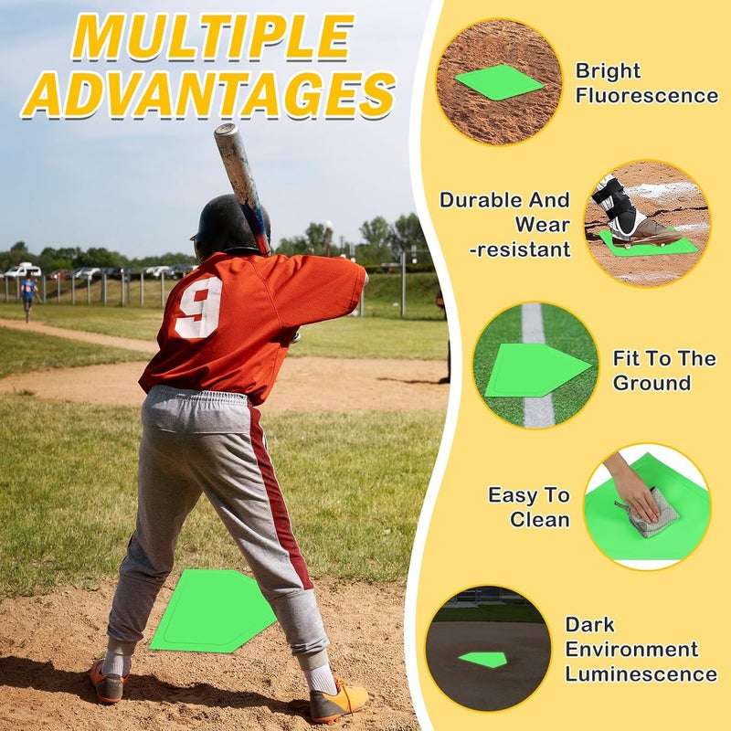 NVAAV Baseball & Softball 5 Piece Base Set, Rubber Field Bases for Kids & Adults, with 5 Piece Training Balls and Storage Bag, Throw Down Base for Backyard Teeball, School Kickball Practice - Image 4